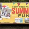 Billboard with text promoting summer fun