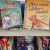 Spanish books on bookshelf. 