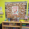 Library display of graphic novels. 