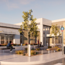 Rendering of new East Moline Public Library building; photo credit: East Moline Public Library