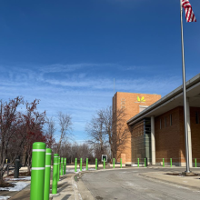 Orland Park Public Library building with logo