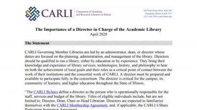 The Importance of a Director in Charge of the Academic Library.
