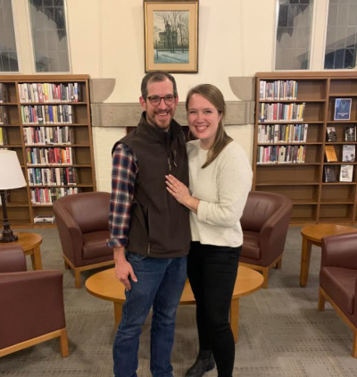 Allison and Christopher get engaged at the library.