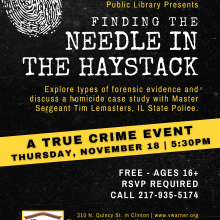Finding the Needle in the Haystack: A True Crime Event.