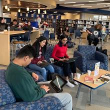 West Leyden High School Library; Students engaged in our annual "Don't be Loco, Have Some Cocoa" reading campaign! 